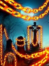 10Ft Halloween Waterproof Chain String Light Decorations Outdoor 160 LED Light