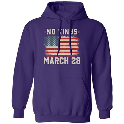 No Kings 28 2026 USA Flag Anti Ice Protest Unisex Hooded Sweatshirt