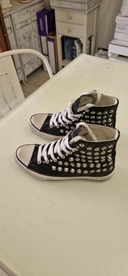 PRIMADONNA HOHE SNEAKER SCHWARZ NIETEN UND GLITZER
