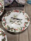 AMERICAN ATELIER at HOME Christmas Woodland Birds Dessert Salad Plates Set of 4 — photo 5