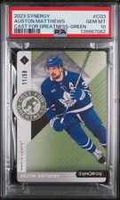 2023 UD SYNERGY CAST FOR GREATNESS GREEN #CG3 AUSTON MATTHEWS 11/50 PSA 10