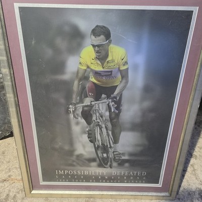 VTG 1999 Oakley Sunglasses Lance Armstrong 27 x 40 Poster Impossibility Defeated