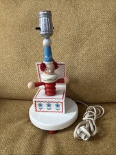 Vintage Wooden Jack In The Box Clown Lamp Nursery Plastics Inc