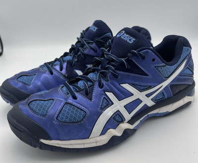 ASICS Gel Tactic women s running sneakers size 9.5 blue white shoes athletic 