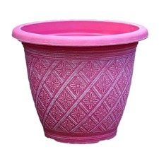 Round 33cm Plant Pot 11L Woven Flower Outdoor Garden Decor Weatherproof Planter
