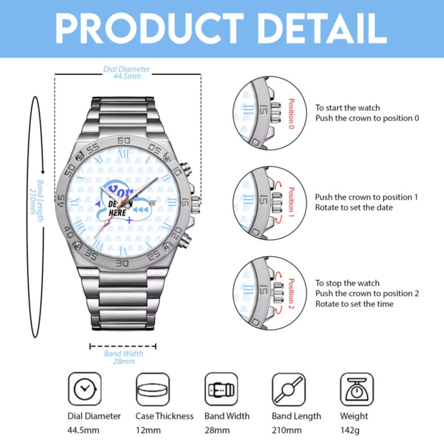 Chicago Bear Wild Card 2026 Black Stainless Steel Watch