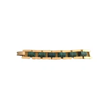 Lele Sadoughi 7" Braclet Gold Plated & Malicite Stone  Braclet 