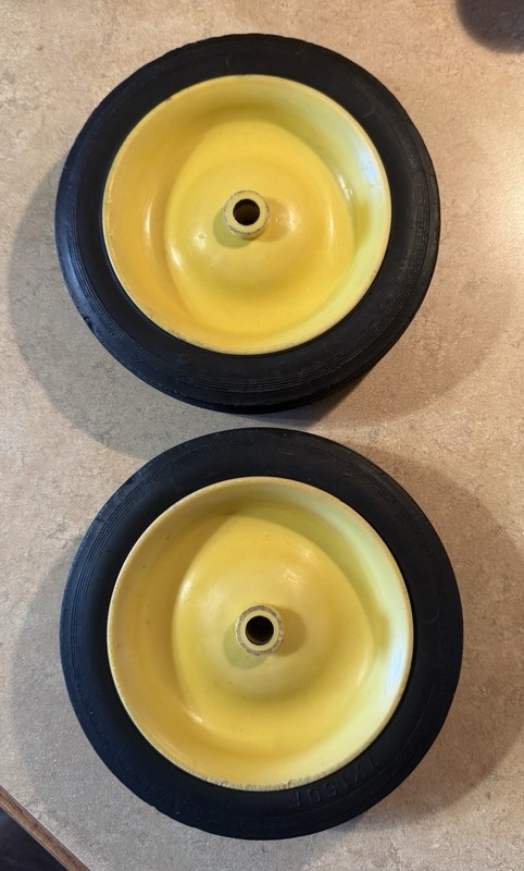 Ertl Pedal Tractor Pair of Front Wheels John Deere Yellow