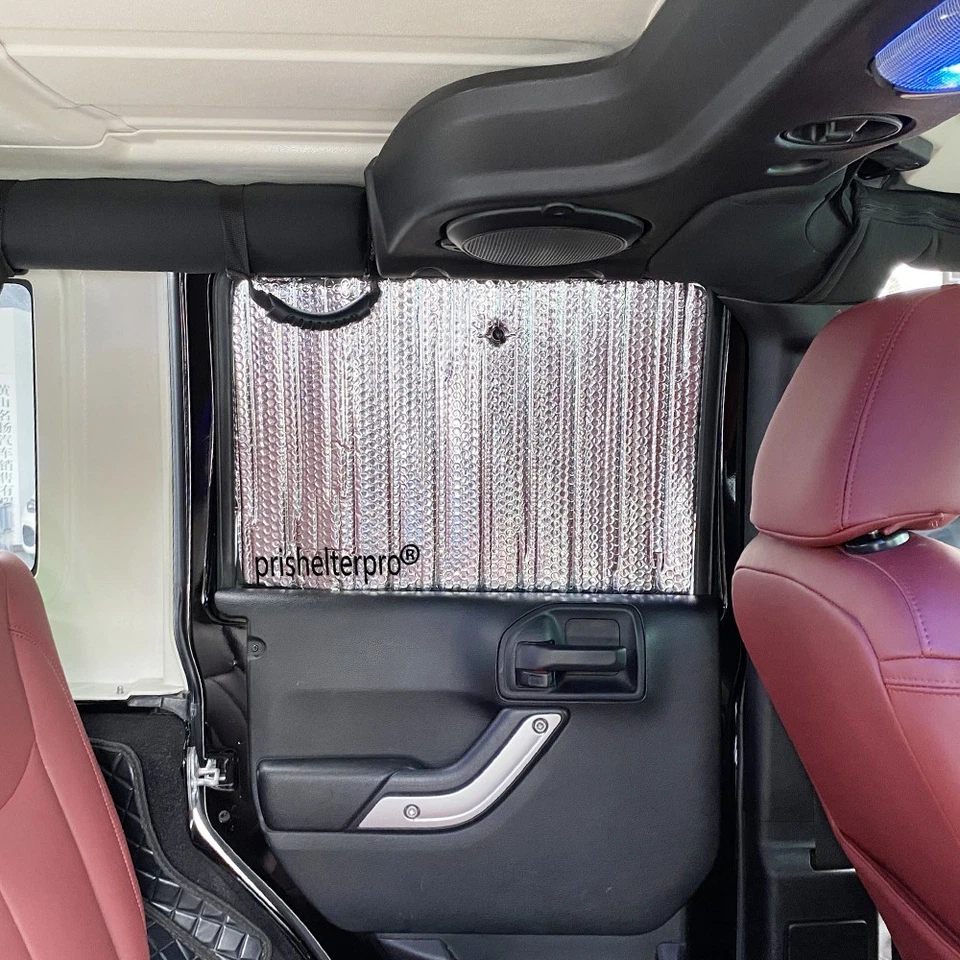 Parasol de privacidad apto para Jeep Wrangler 2007-2017 4 puertas ventana lateral negro plateado Foto 3 de 4