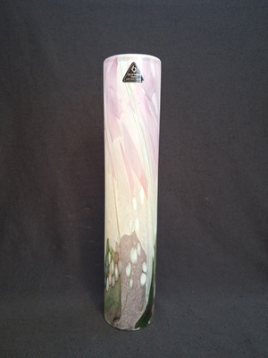 Seltene Isle Of Wight Studio Glas Blumengarten Flieder 24,5 cm Zylinder Vase nur 89