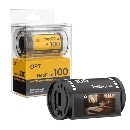 OPT NeoFilm 100 Black Yellow Retro Digital Camera 35mm Film Style