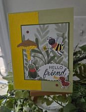 Stampin UP CARD KIT - BUGS HELLO FRIEND Makes 4 - Set 26.246
