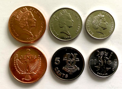 Solomon Islands 3 Coins Set 2, 5, 10 Cents UNC World Coins