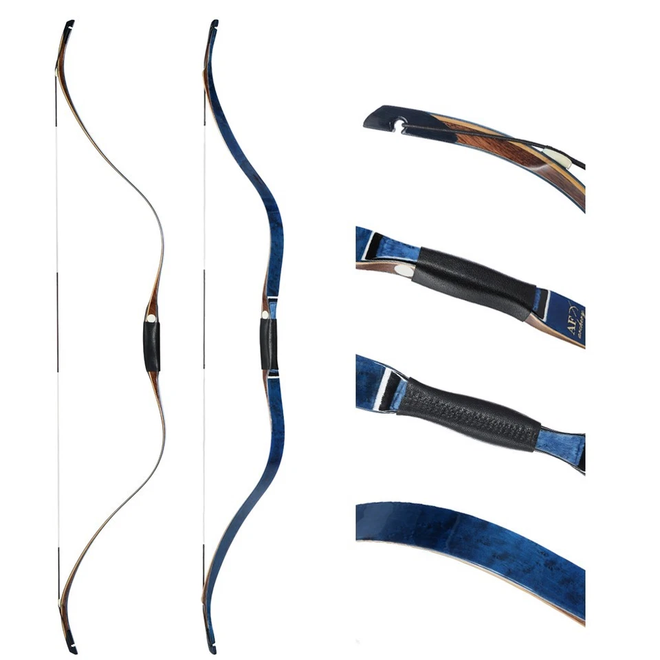 52'' AF archery  Traditional Tatar Bow Blue Birds Maple Recurve Bow - Image 3 of 4