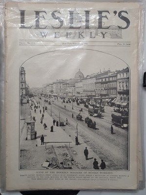Lot of 11 issues of Leslie s Weekly from 1905