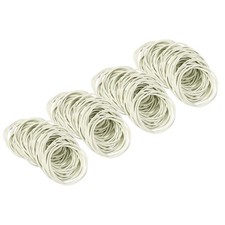 3.2" x 3/50" 500 Pcs White Elastics Rubber Bands for Office File Folder