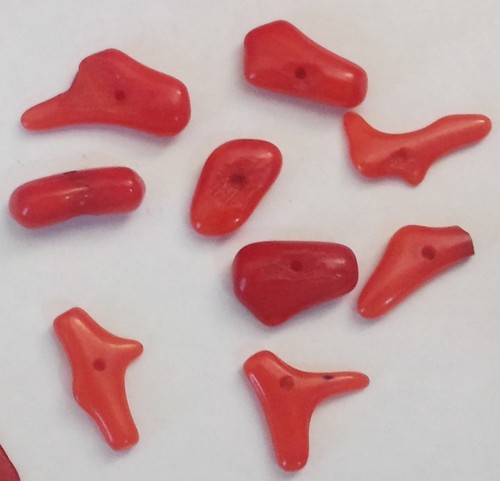 Natural Dyed Coral Gemstone Beads Morocco Red Orange With hole Various sizes - Picture 10 of 13