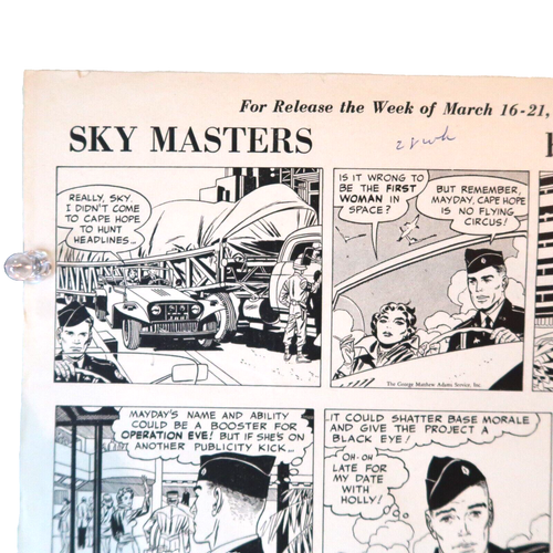 Jack Kirby Skymasters Comic Strip Production Art March 1959 Original 10.5 x 21 - Picture 7 of 7