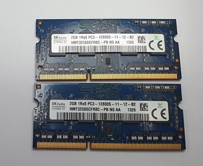 SK/HYNIX 4GB (2x2GB) PC3-12800 DDR3-1600 1,5V RAM Arbeitsspeicher HMT325S6CFR8C-PB