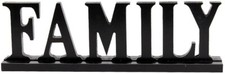 Wooden Family Sign for Home Decor - Decorative Letters Tabletop Word Plaque Home