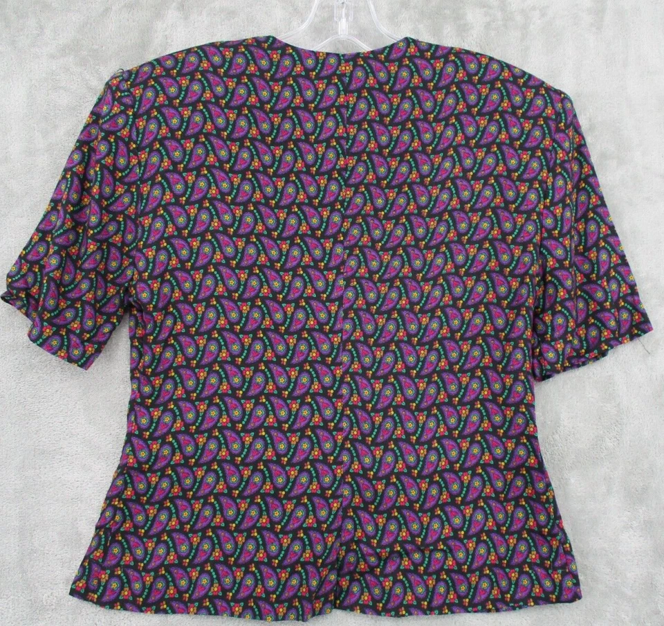 Blusa Vintage Norton McNaughton Mujer 8 Paisley Floral Cottage Retro Botón Foto 2 de 4