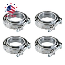 4 X 2.5 V-band Flange And Clamp Kit Fit Turbo Exhaust Downpipes Stainless Steel 4 X 2.5 V-band Flange And Clamp Kit Fit Turbo Exhaust Downpipes Stainless Steel