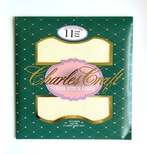 Charles Craft Cross Stitch Fabric - 11 Count - 12" x 18" - 100 Cotton - Ivory