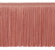 Chainette Fringe Trim 6 inch, Style CF06, Color 07 Rose Pink Sold By The Yard 