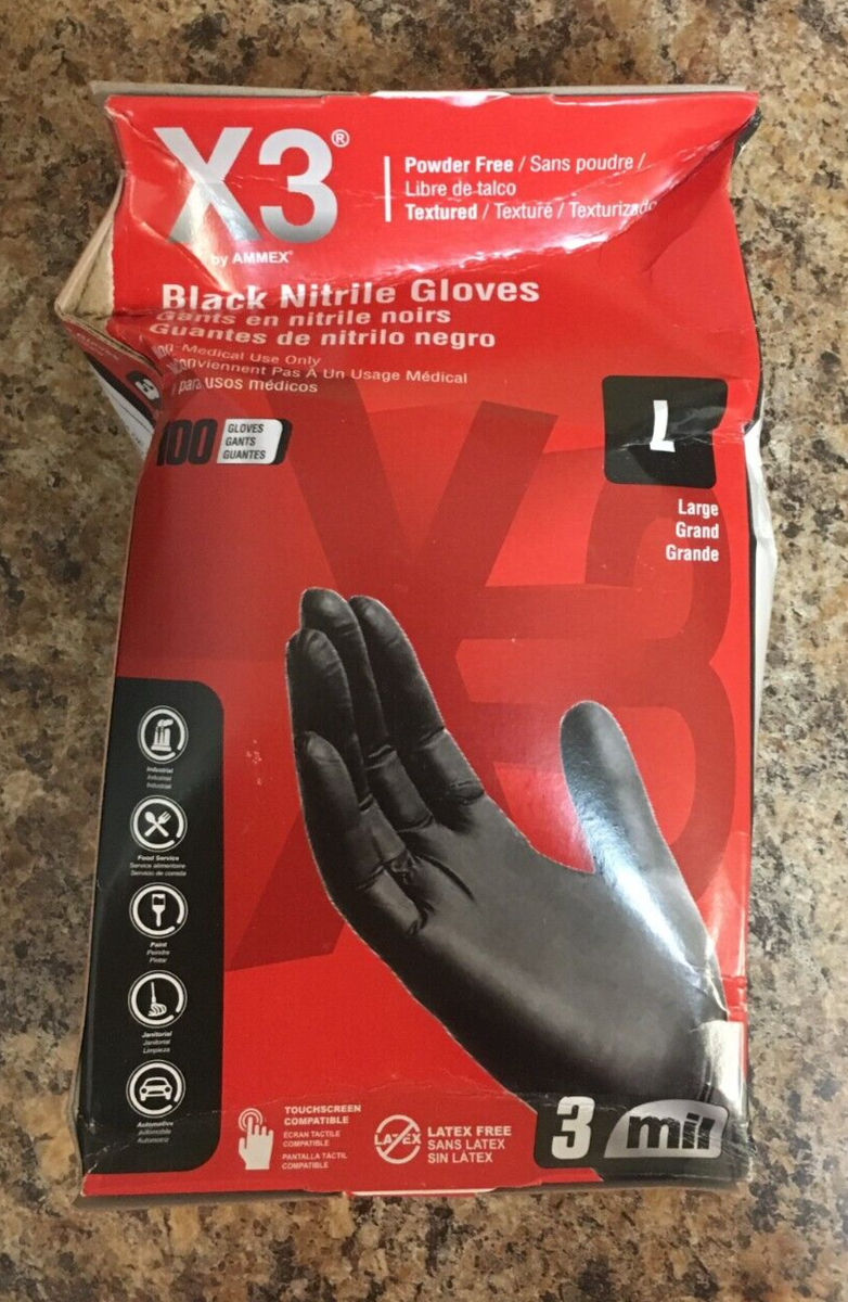 Powder Free Ammex X3 AMMEX X3 Industrial Ivory Latex Gloves LX3