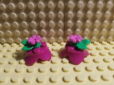 LEGO Lily Flower Set of 2 Pink on Petal Pedestal Friends Garden Art Chairs  | eBay