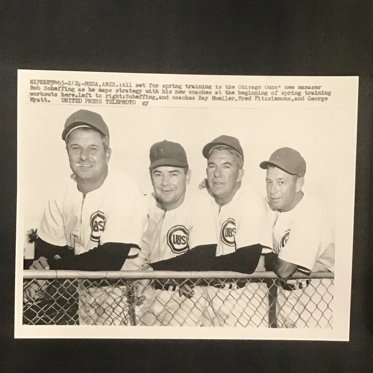 Chicago Cubs Spring Training Press Photo Scheffing, Mueller