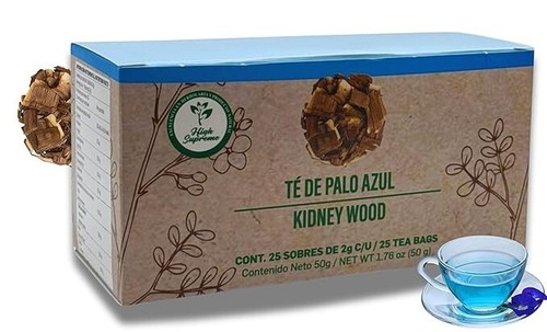 Palo Azul te (té de madera de riñón) 25 bolsitas de té, vegano, 100% natural, he