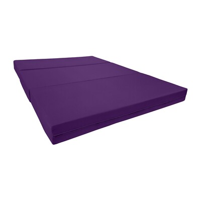Queen Purple Trifold Foam Beds, Portable Shikibuton Ottoman Bed 4x60x80