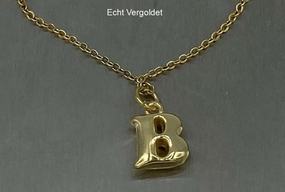 Collier Lettre G Plaqué Or - Chaîne 42-43cm, Marque Hierzegger - Neuf Avec étiquettes