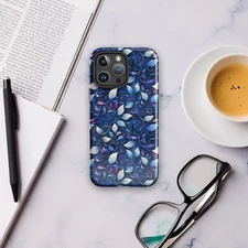 Blue Leaf Design Tough Case for iPhone® Cell Phone Cover