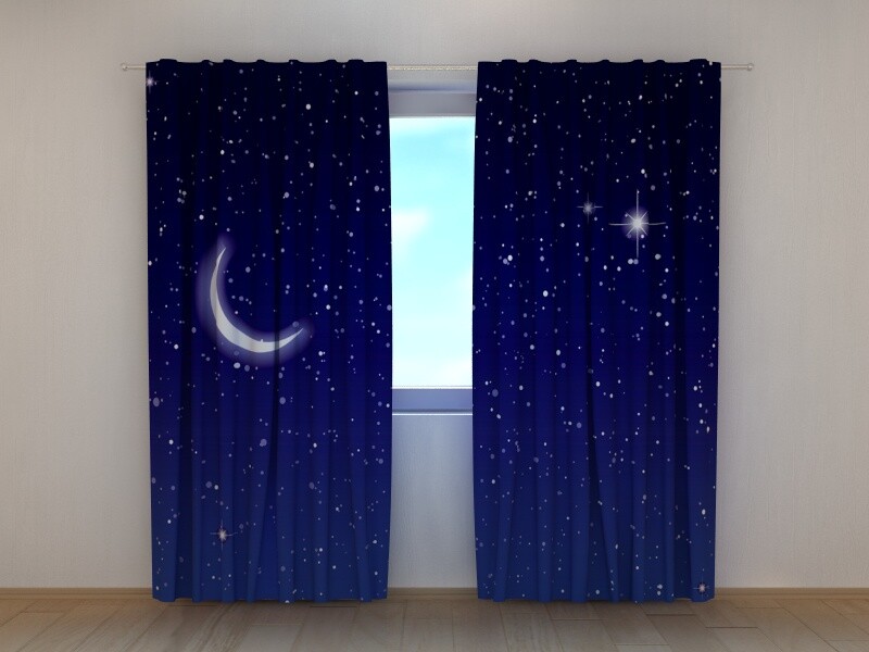 Cortina de ventana 3D impresa con imagen de cielo estrellado Wellmira hecha a medida