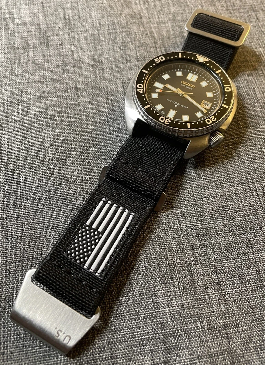 Exclusive US Marine Nationale Military Watch Strap Black Stainless 20 22mm