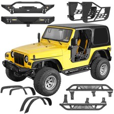 Front Rear Bumper Half Door Side Step Fender Flare Fit 97-06 Jeep Wrangler Tj