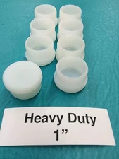 8 Plastic White Patio Chair Table Leg feet tube Inserts Cups 1" Glide Caps 1inch