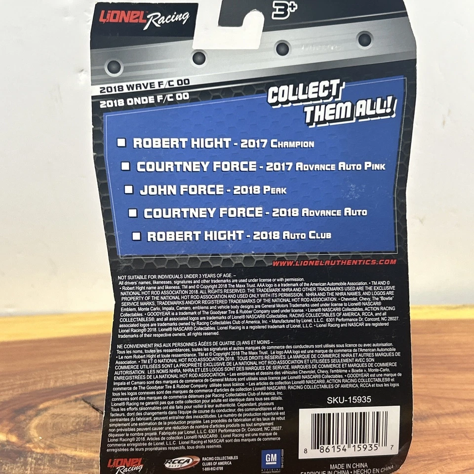 ПОДПИСАННЫЙ 2018 NHRA WAVE FC/00 ROBERT HIGHT AAA CHEVY CAMARO СМЕШНОЙ АВТОМОБИЛЬ 1/64, НОВЫЙ - Изображение 2 из 4