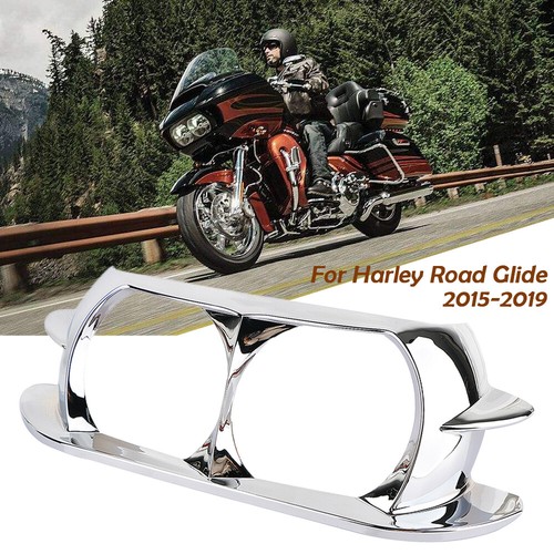Dual Headlight Trim Cover Bezel For Harley Road Glide 1998-2013 - Black Fairing