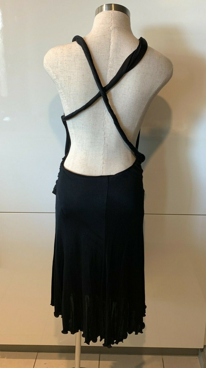 ワンピース Versace Black Stretch Viscose Dress Versace Viscose Blend Sablé Midi Corset Dress In Black - 65