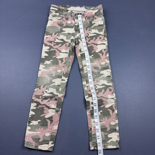 Levi’s Signature Skinny Jeans Girls 7 Camo Pink Green Stretch Casual Youth Pants - Picture 8 of 12