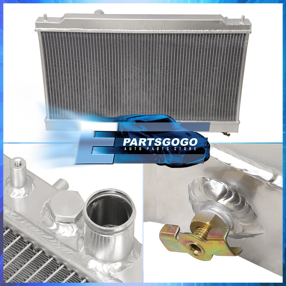 For 90-94 Mitsubishi Eclipse Talon Laser 1G MT 2-Row Core Full Aluminum Radiator - Изображение 2 из 4