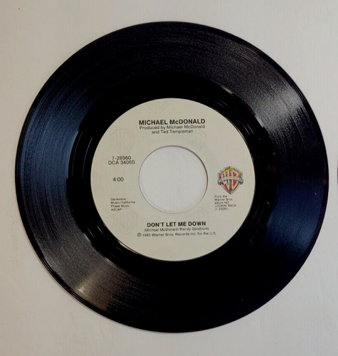 Michael McDonald No Lookin’ Back / Don’t Let Me Down 7" VG+ 1985 Warner Bros. - Picture 4 of 7