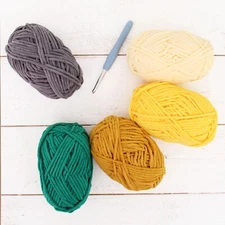 ThreadArt Chenille Yarn Set -Daffodil Shades- Crochet Knitting 50 Gm 60 yd Skein