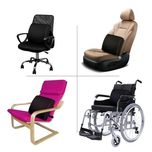 Lumbar Back Support Cushion Car Seat Wheelchair Office Chair Pillow Memory Foam - Picture 6 of 20