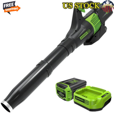 60V Cordless Leaf Blower 450 CFM Turbo Lightweight Variable Speed No Pull Cord