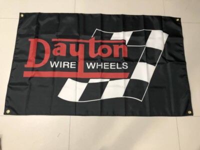 Dayton wire wheels Racing fans Flag  3x5ft - Garage Wall Art & Outdoor workshop