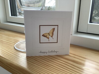 Geburtstagskarte Schmetterling.  Brauner Schwalbenschwanz. Handgefertigt vom Verkäufer. Hospiz Charity.